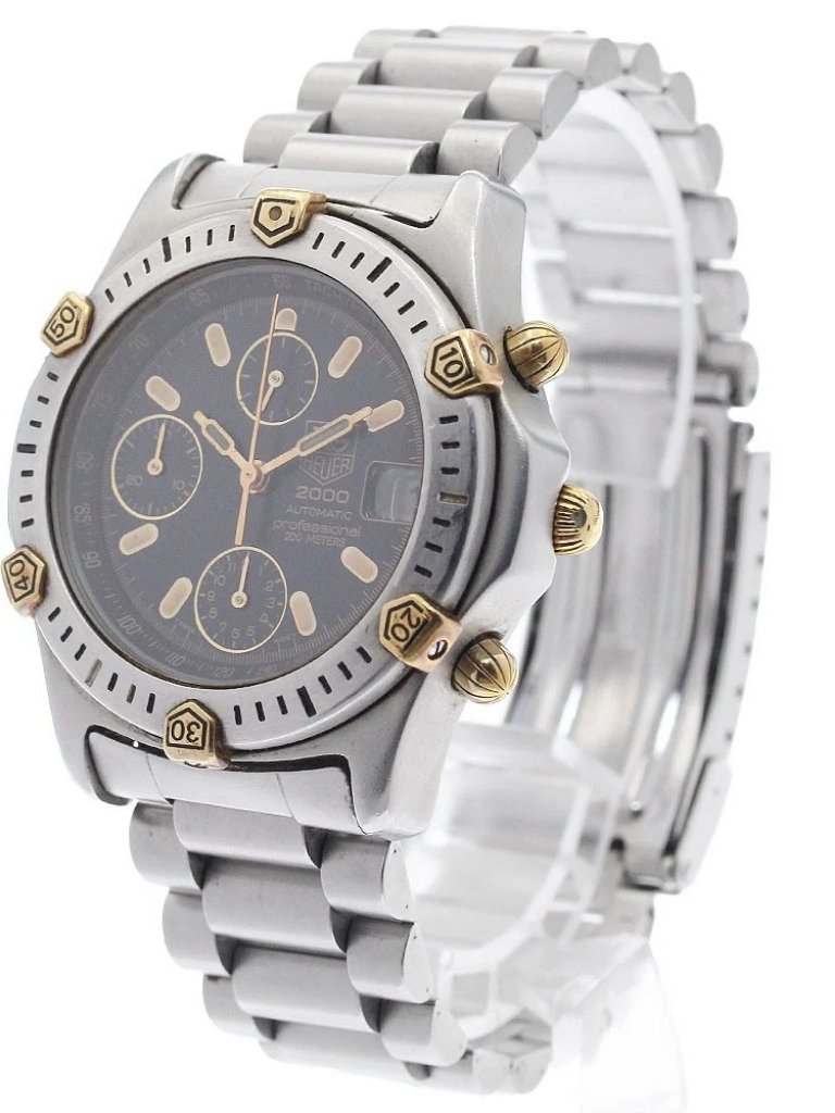 Tag Heuer 2000 Series 165306 Chronograph Black Dial Automatic Mens951266